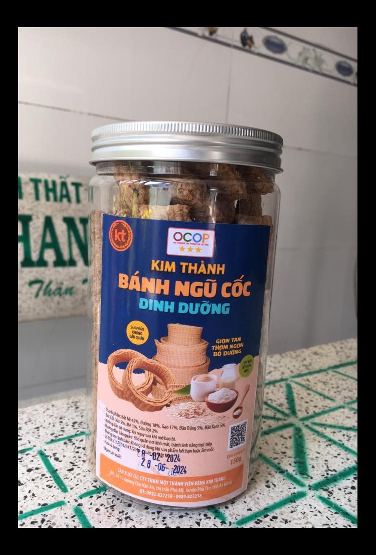 Bánh Ngũ Cốc Dinh Dưỡng Kim Thành đạt chứng nhận "Sản phẩm OCOP" 3 sao