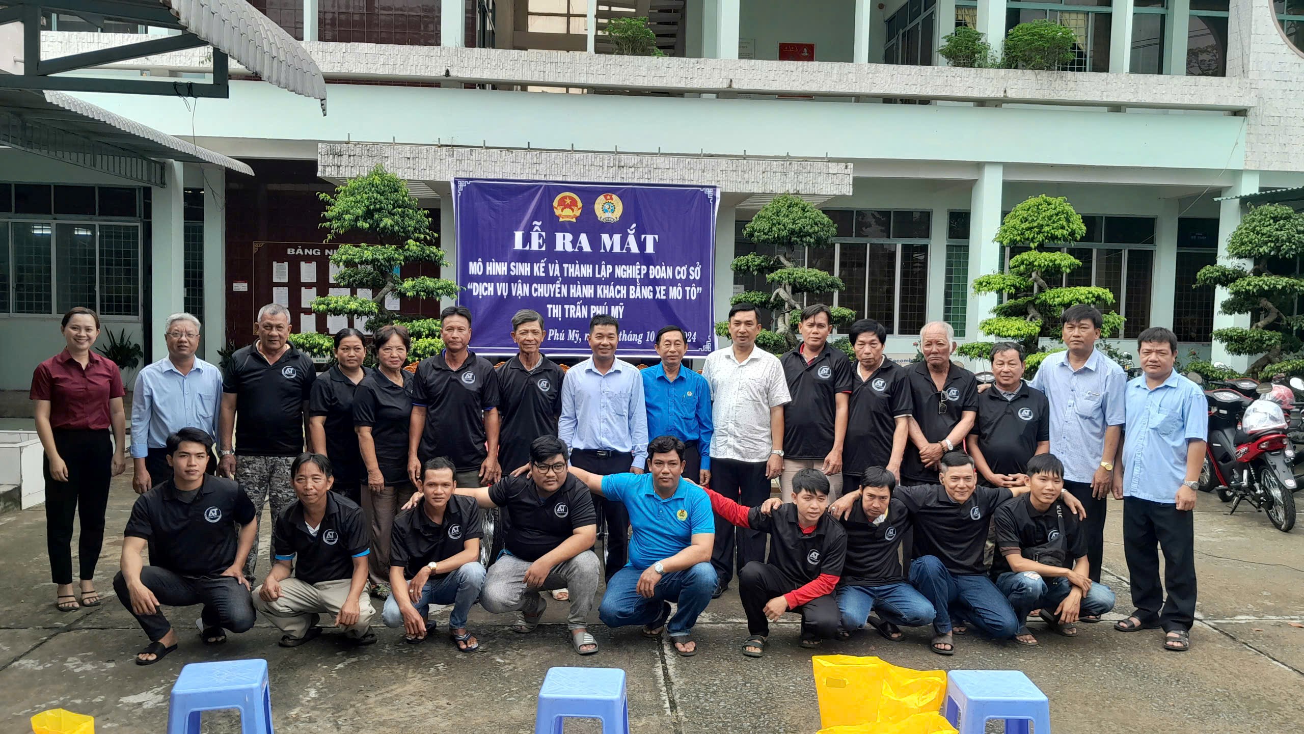Phú Tân hỗ trợ mô hình sinh kế và thành lập Nghiệp đoàn cơ sở Dịch vụ vận chuyển hành khách bẳng xe mô tô thị trấn Phú Mỹ