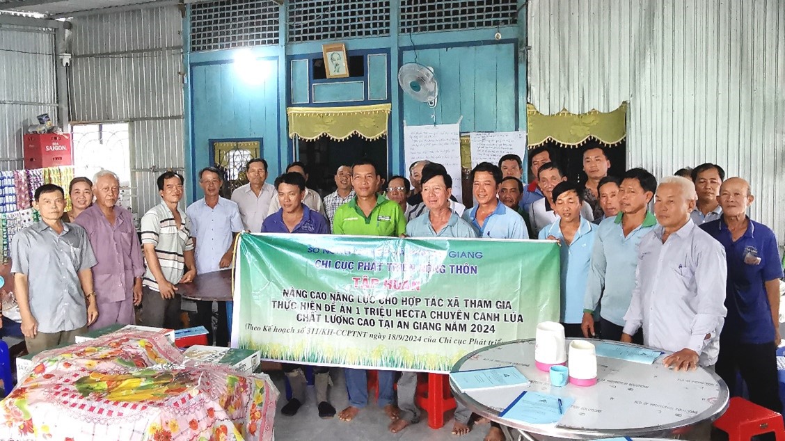 Tập huấn nâng cao năng lực cho Hợp tác xã tham gia thực hiện Đề án 1 triệu hecta chuyên canh lúa chất lượng cao tại xã Hiệp Xương