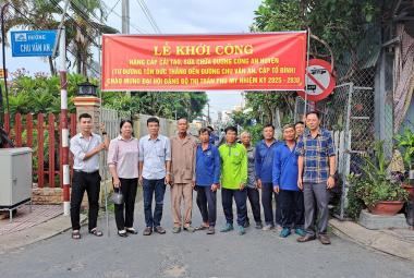 Phú Mỹ khởi công nâng cấp cải tạo, sửa chữa đường cộ Công an huyện 